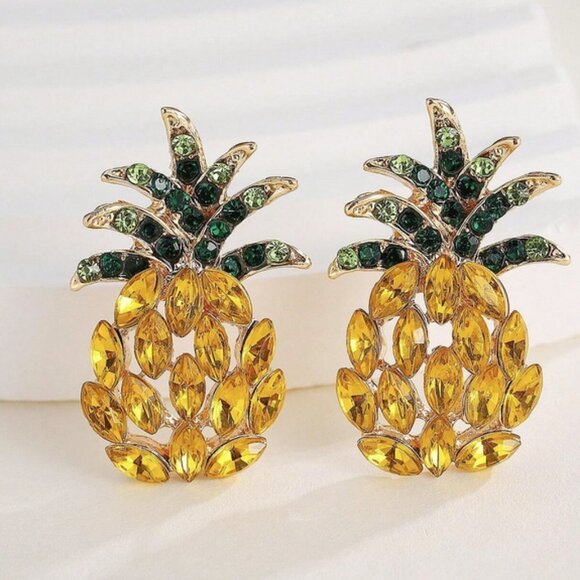 Pineapple Stud Earrings For Women's Summer Beach Accessories - Picture 7 of 7